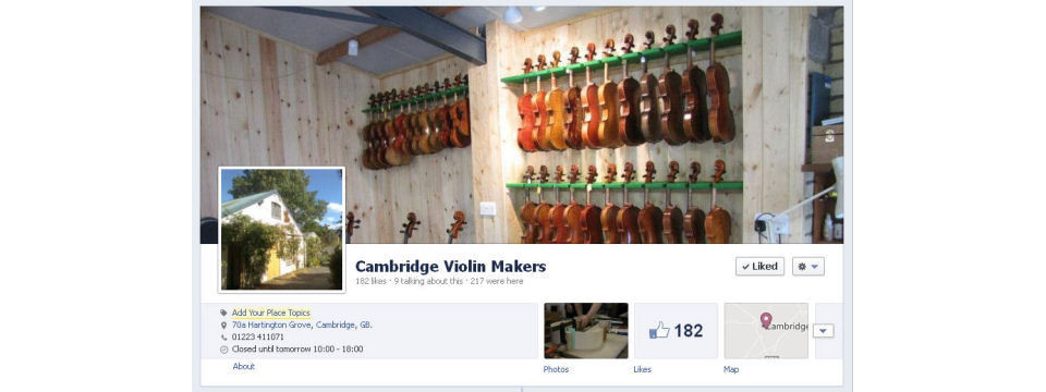 As well as having a Facebook page the Cambridge Violin Makers also sponsor a local Sunday league football team, Magpies 2001 FC