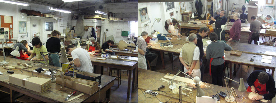 Occasionally smaller classes are run but generally on any course the workshop is thriving with activity creating a wonderfully energising atmosphere.